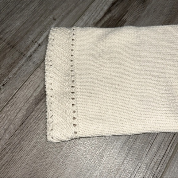 Calvin Klein CK Jeans Knit Embellished Sweater 3/4 Sleeve Ivory Size Medium NWT - Picture 7 of 8